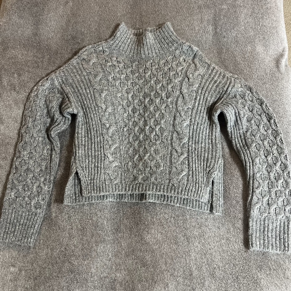 Thick Chunky Knit Sweater Abercrombie &Fitch Womens Size S Turtleneck Fair Isle